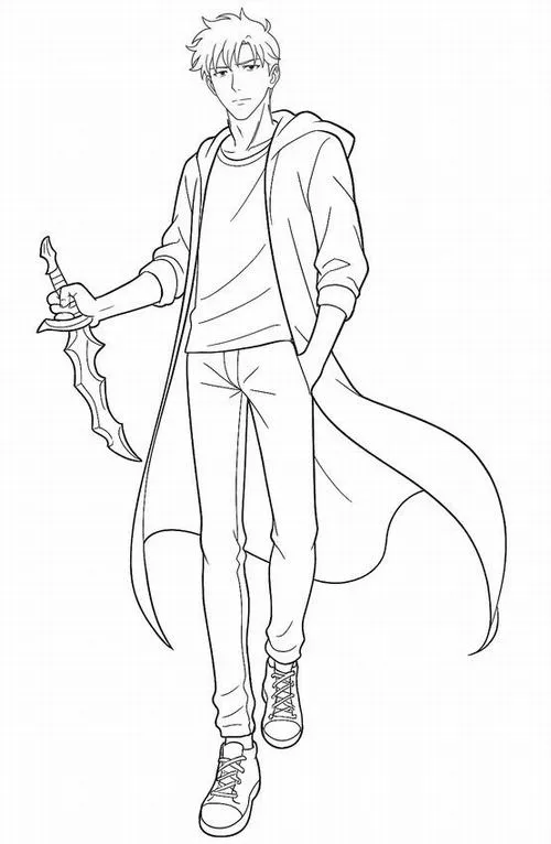 30 Hoạt động tô màu nam anime khí chất mạnh mẽ