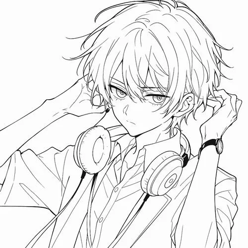 7 Hình tô màu chàng trai anime aura quyền năng