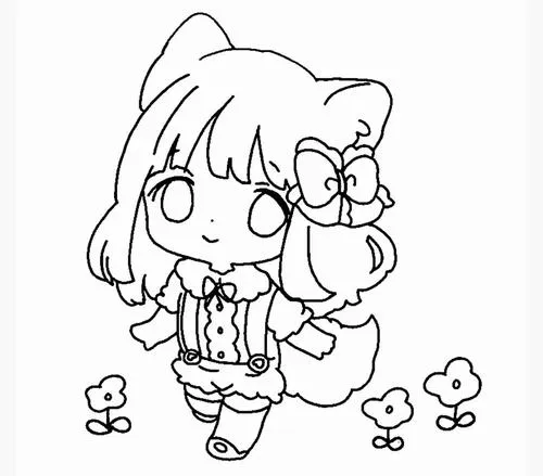 1 Bé mê tít tranh tô màu anime chibi đầu to mắt tròn