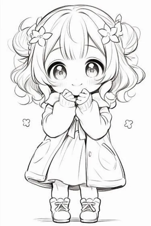 23 Bức tranh tô anime chibi giúp bé rèn tay