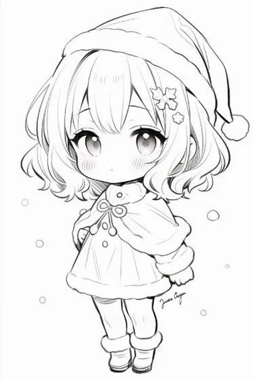 9 Anime chibi dễ thương trong từng bức tranh bé tập tô