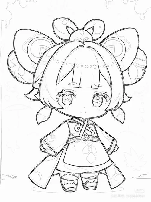 34 Mẫu tranh tô màu anime chibi đầu to thân nhỏ