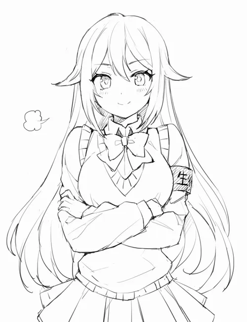 Bức tranh tô anime cute tóc hồng ombre mềm mịn cho bé 3 tuổi