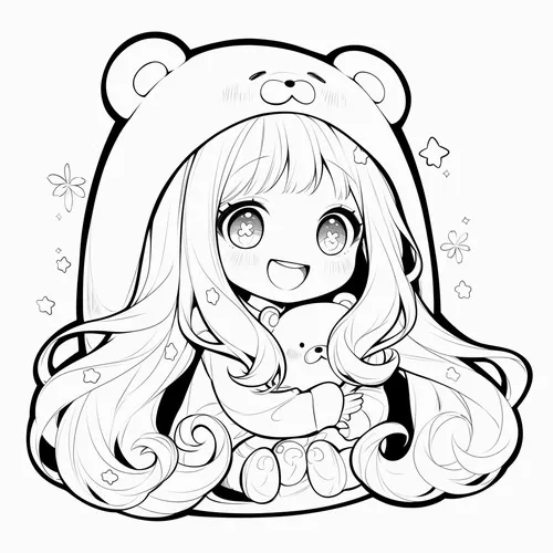 Trẻ học tô màu anime chibi tay chân bé tí siêu cưng