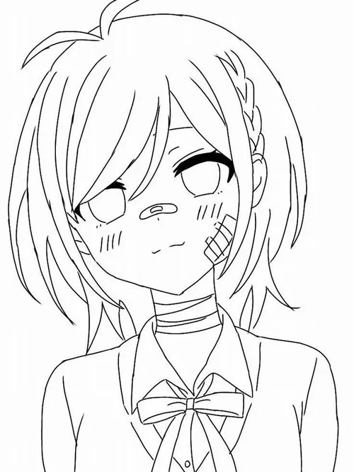 Trang học tô màu anime pastel tím hồng mềm mại