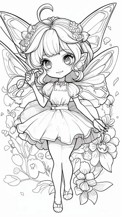 Tờ giấy tô màu anime thiếu nữ mạnh mẽ với vũ khí phát sáng