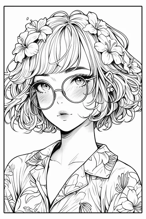 Hình tô màu anime thiếu nữ bí ẩn mang khí chất mạnh