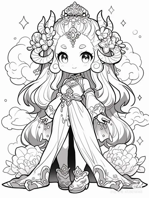 Hoạt động tô màu anime nàng tóc dài và khí chất mạnh