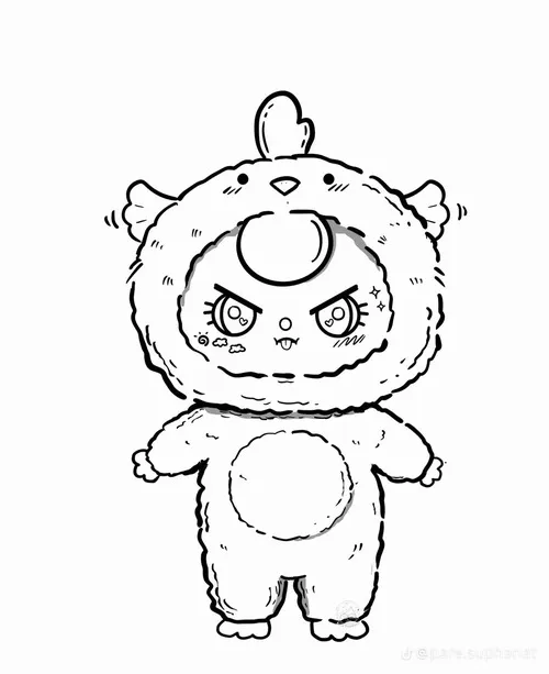 13 Trang học tô màu Baby Three Ma Kết màu xám nâu hiền