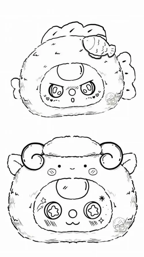 16 Bộ 18 Tranh Tô Màu Baby Three 12 cung hoàng đạo với mắt lé vô tri siêu dễ thương