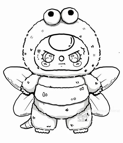 44 Cách tô Baby Three mắt lé bằng sáp giúp bé rèn nét