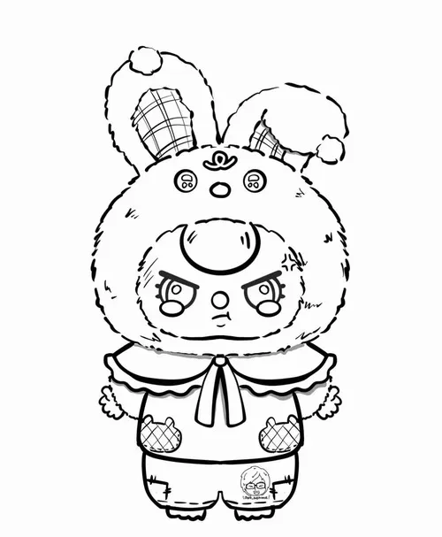 38 Trang tô màu Baby Three thỏ mắt nước tạo điểm nhấn