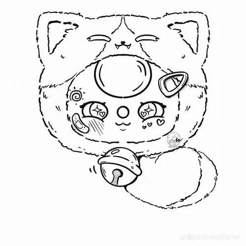 10 Tranh tô màu thú nhồi bông Baby Three gương thần dễ thương