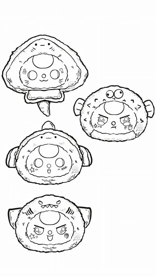 1 Mẫu tranh Baby Three cosplay biển xanh với bạch tuộc cá đuối và sao biển