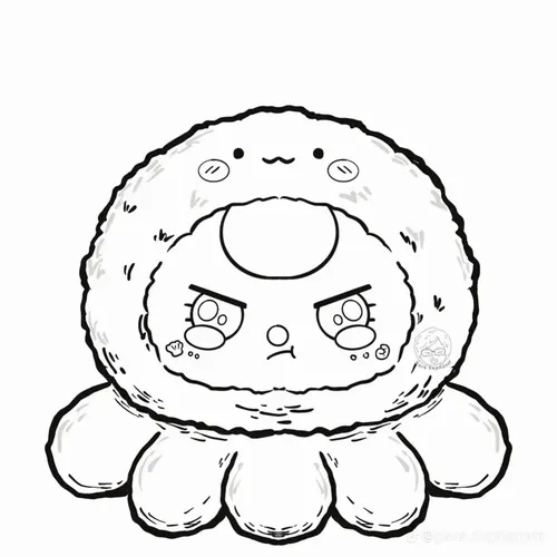 6 In hình tập tô Baby Three bạch tuộc với đôi mắt long lanh