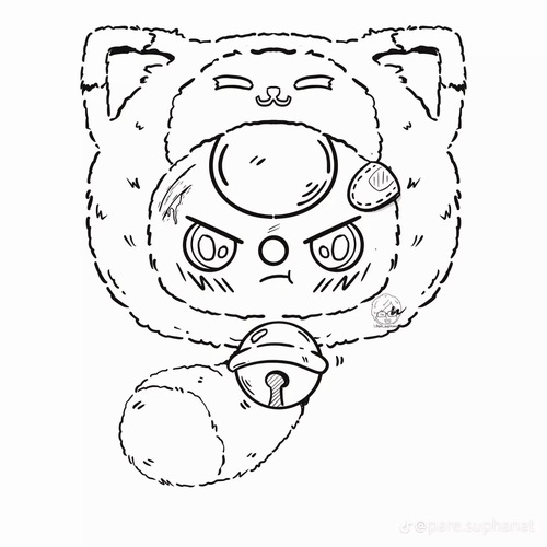 4 Gợi ý tô màu Baby Three mèo may mắn mắt long lanh cho bé thích vẽ ở nhà