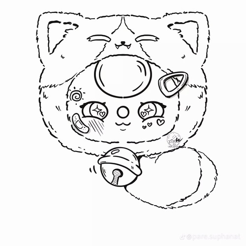 6 Tranh bé tập tô Baby Three mèo thần tài nụ cười tròn xoe siêu hút mắt