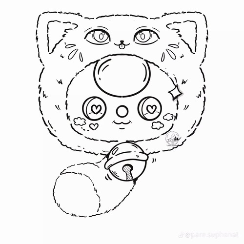 7 Trang tô màu mèo Baby Three ôm đồng tiền lớn cho trẻ tăng tập trung