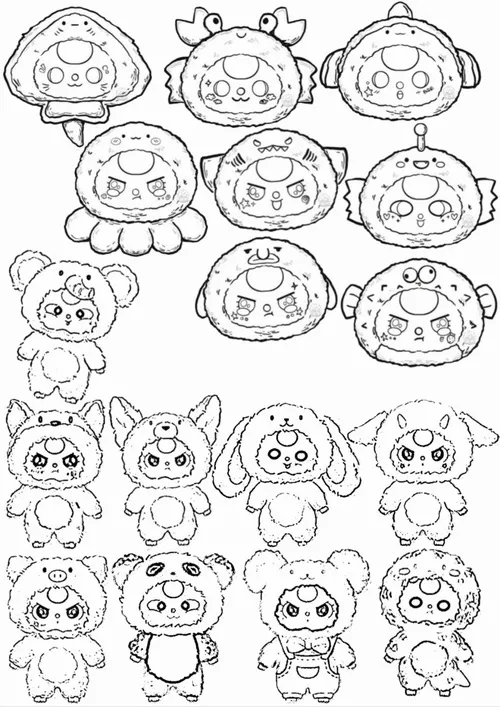 1 Tranh tô màu Baby Three Animal Party với tạo hình chuột bò hổ thỏ ngộ nghĩnh