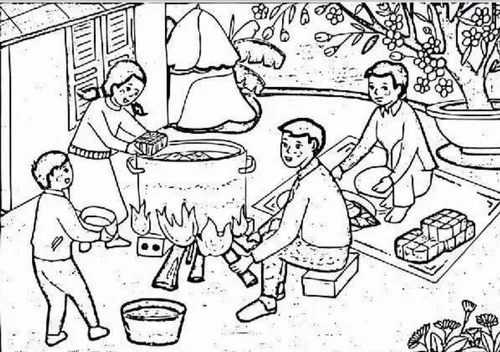 11 Tranh tô màu bánh Tết đơn giản giúp bé thư giãn và mở rộng hiểu biết