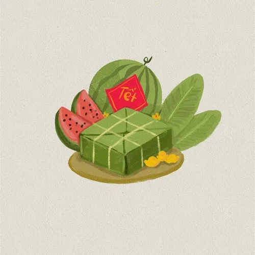 1 Bộ tranh tô bánh chưng bánh tét cho bé hiểu phong tục Tết dễ thương