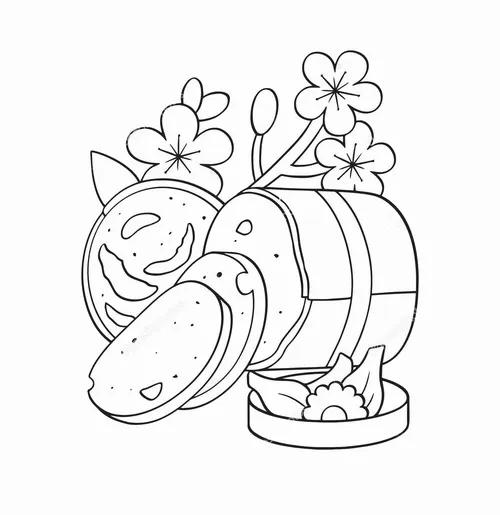 23 Tranh tô màu bánh chưng bánh tét cho bé học khéo tay và hiểu nếp nhà