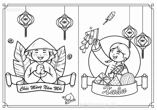 10 Tranh tô bao lì xì đơn giản mà đẹp dành cho bé nhỏ