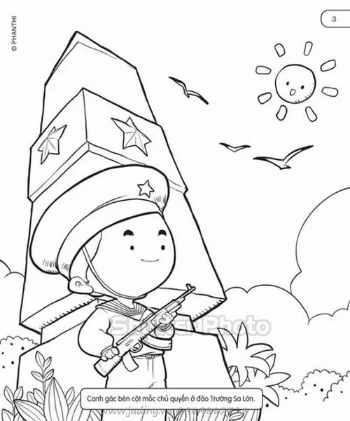25 Tranh tô màu Bộ Đội Hải Quân giúp bé hiểu thêm về biển đảo quê hương