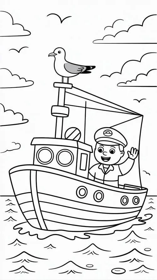 Tranh tô màu chú bộ đội bảo vệ biển đảo cho bé mầm non