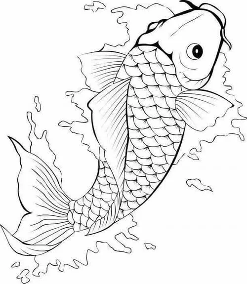 Bức tranh tô cá chép vượt vũ môn đơn giản cho bé 3 tuổi