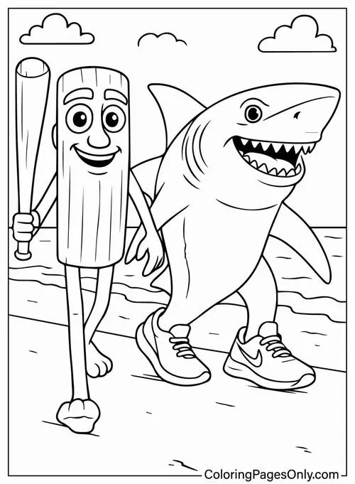 Hoạt động tô màu cá mập đi giầy vui cho trẻ 4 tuổi