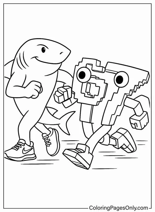 Trẻ học tô màu cá mập mang giầy chạy bộ cho trẻ 6 tuổi