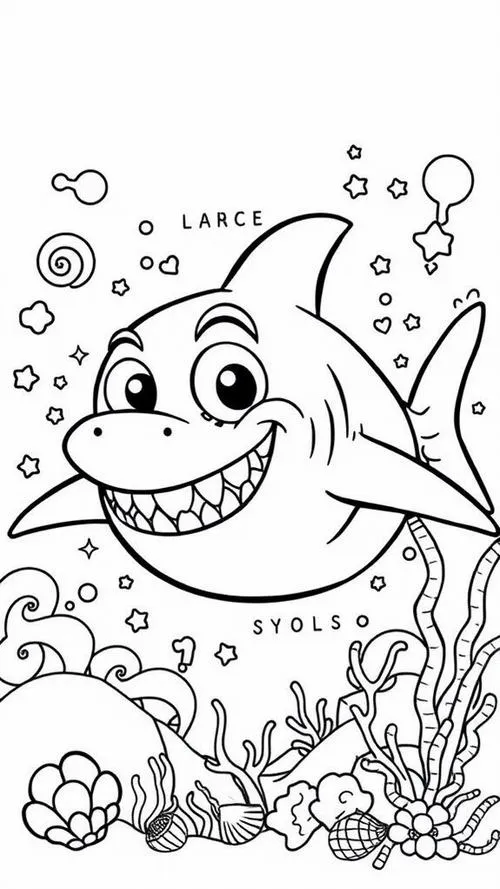 Bộ 80+ tranh tô màu Cá Mập Baby Shark cute vui nhộn giữa đại dương xanh