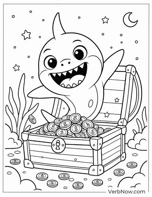 Hoạt động tô màu cá mập cùng bút chì màu