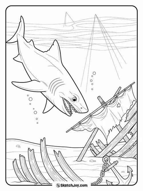 Bé học màu sắc qua tranh tô màu cá mập dễ thương