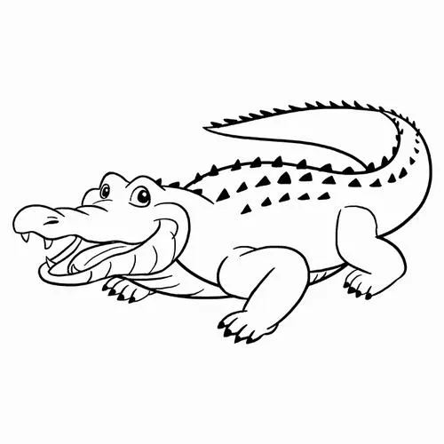 Tranh bé tập tô cá sấu xanh da vảy thân dài rèn luyện vận động tinh