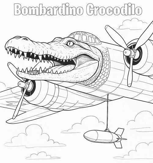 Tải tranh tập tô cá sấu hoạt hình màu xanh bút chì màu cho bé