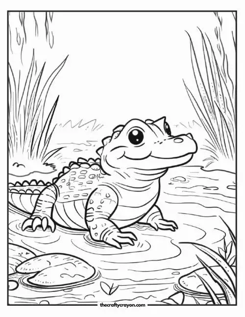 In hình tập tô cá sấu con nụ cười tinh nghịch đuôi to