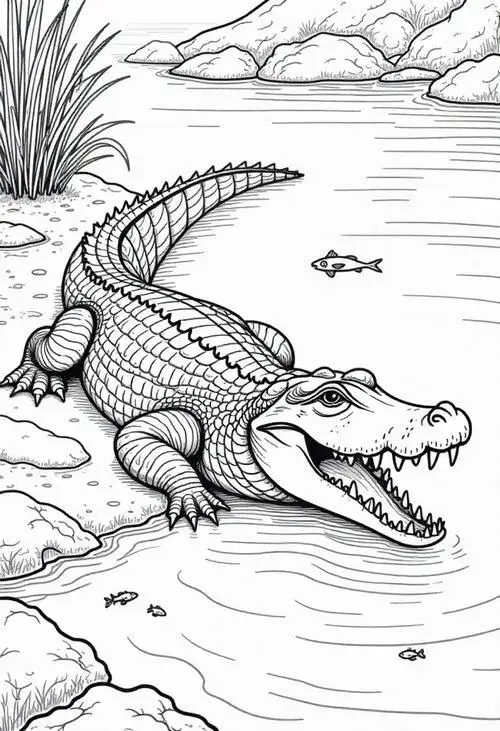 Cùng bé khám phá thế giới cá sấu qua tranh tô màu