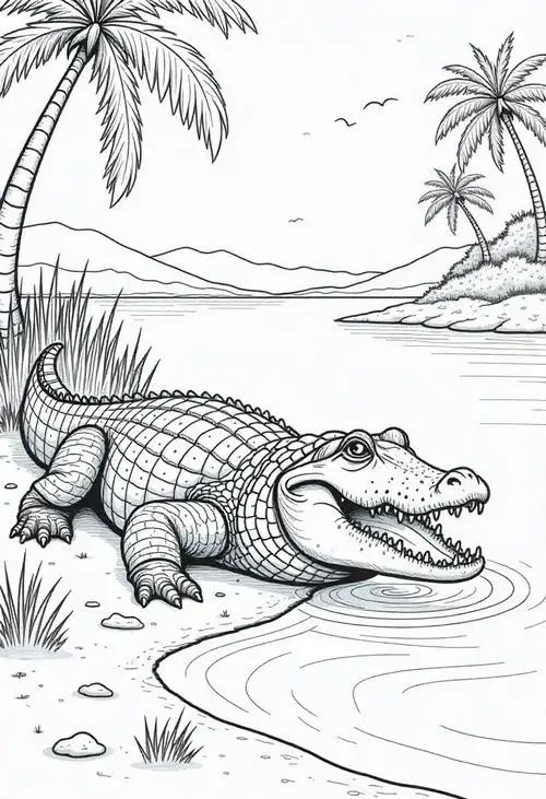 Tô màu cá sấu vui nhộn giờ chơi tại nhà thêm hào hứng