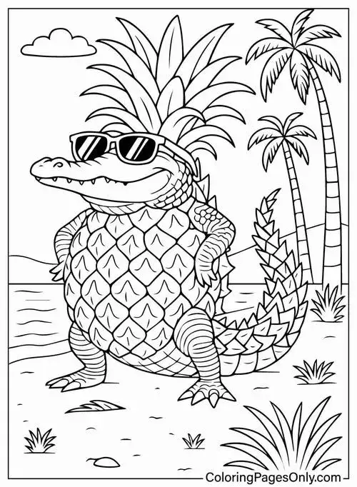 Bức tranh tô cá sấu cười tươi răng đều vận động tinh cho trẻ