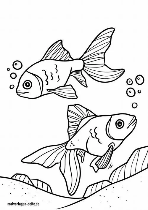 Trang học tô màu cá vàng dễ thương nhận biết màu sắc