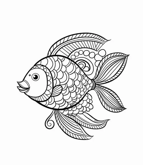 In hình tập tô cá vàng hai đuôi dễ thương