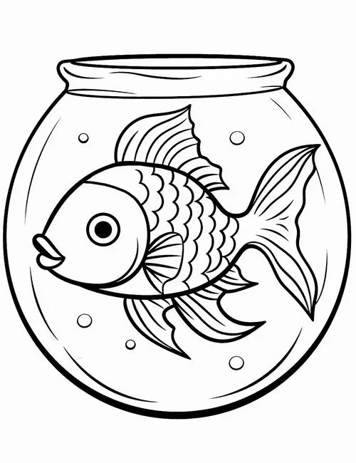 Trang tô màu cá vàng cảnh Nhật học màu sắc cùng cá