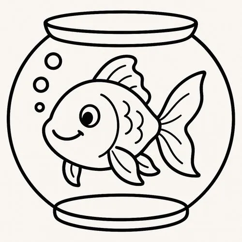 Bé sáng tạo thế giới hồ cá với tranh tô màu cá vàng