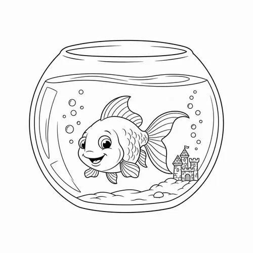 Tranh tô màu cá vàng đáng yêu cho bé vừa học vừa chơi