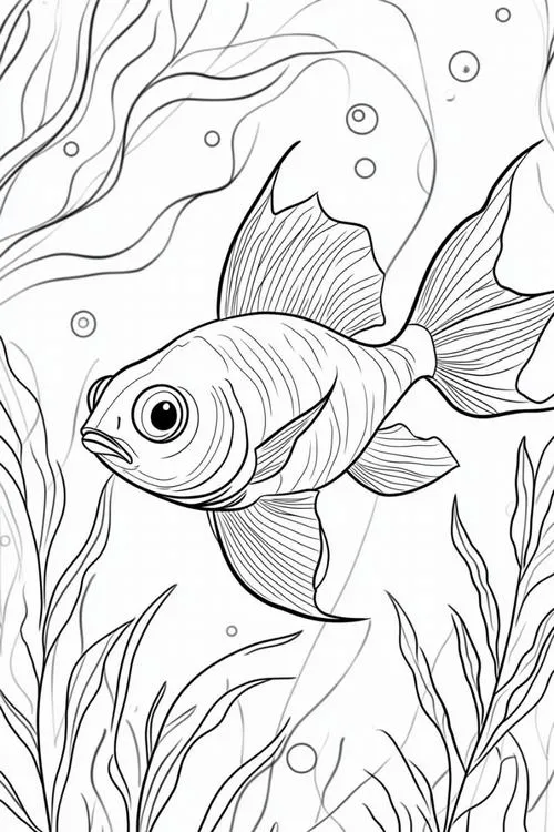 Bộ tranh tô màu cá vàng giúp bé thư giãn và tập trung hơn