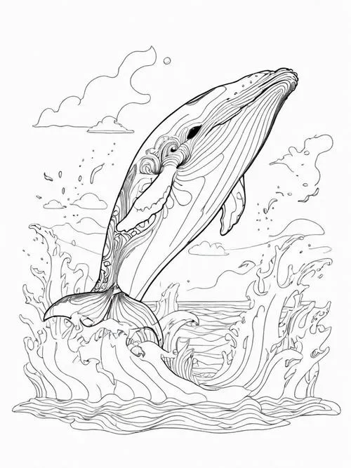 21 Bé tập tô màu cá voi dễ tô cho trẻ 6 tuổi