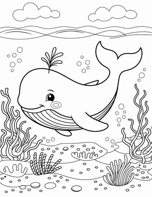 14 In hình tập tô cá voi bơi lội đại dương mênh mông