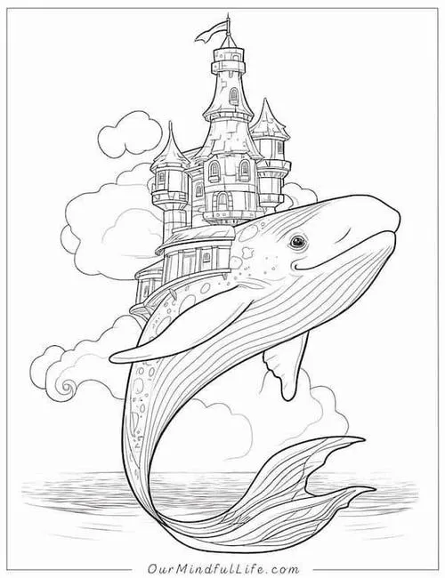 9 Cá voi to lớn nhưng hiền lành trong những bức tranh tô màu xinh xắn